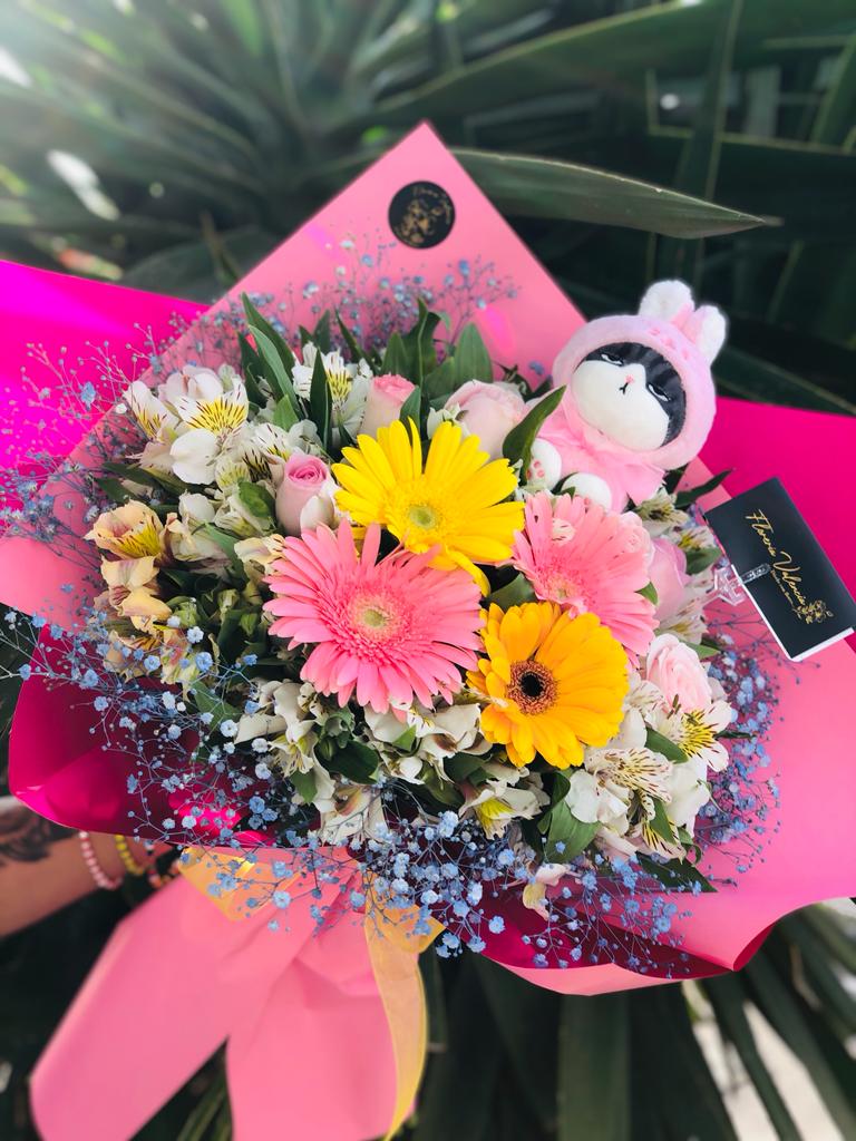 Bouquet mixto con minipeluche