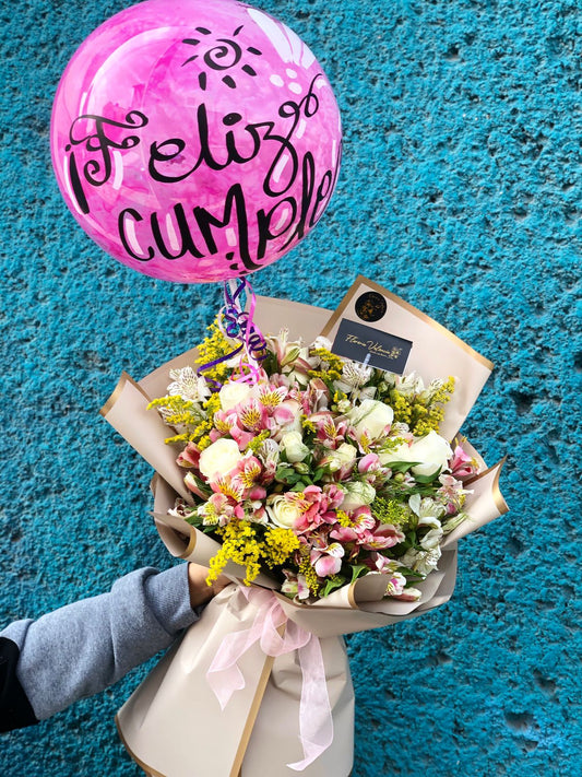 Minirosas y globo personalizado ✨️