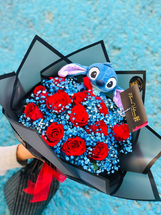 Rosas rojas con stitch