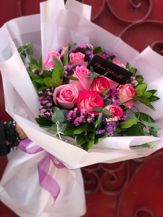 Rosas rosas, estilo vintage