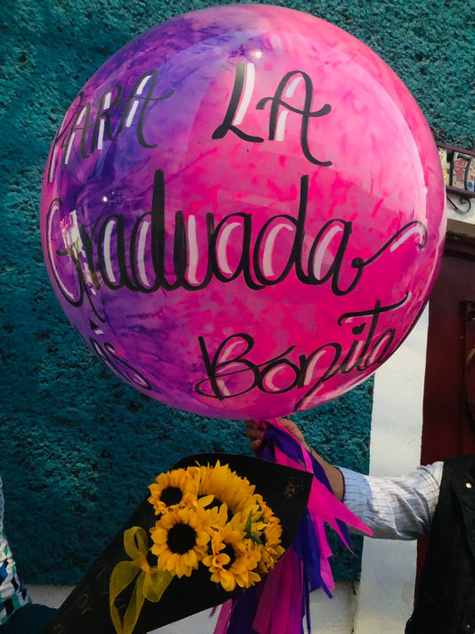 Maxi globo colors y cono con minigirasoles y girasol