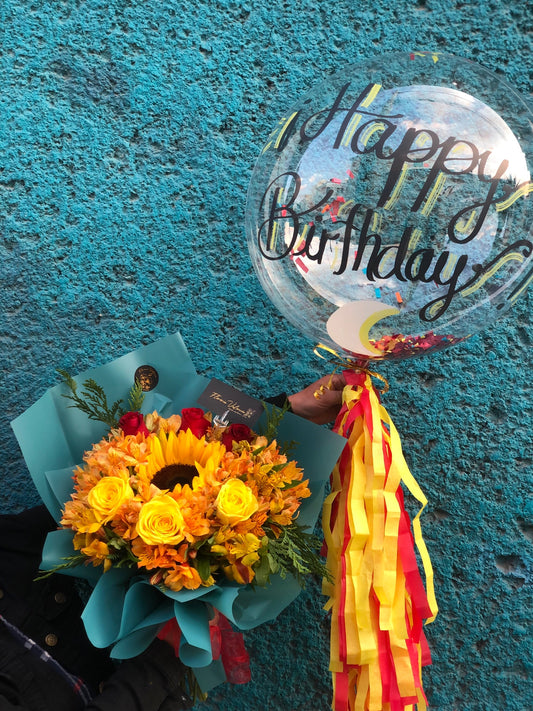 Ramo y globo personalizable
