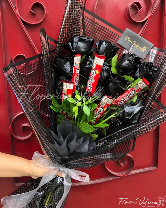 Rosas negras y chocolates